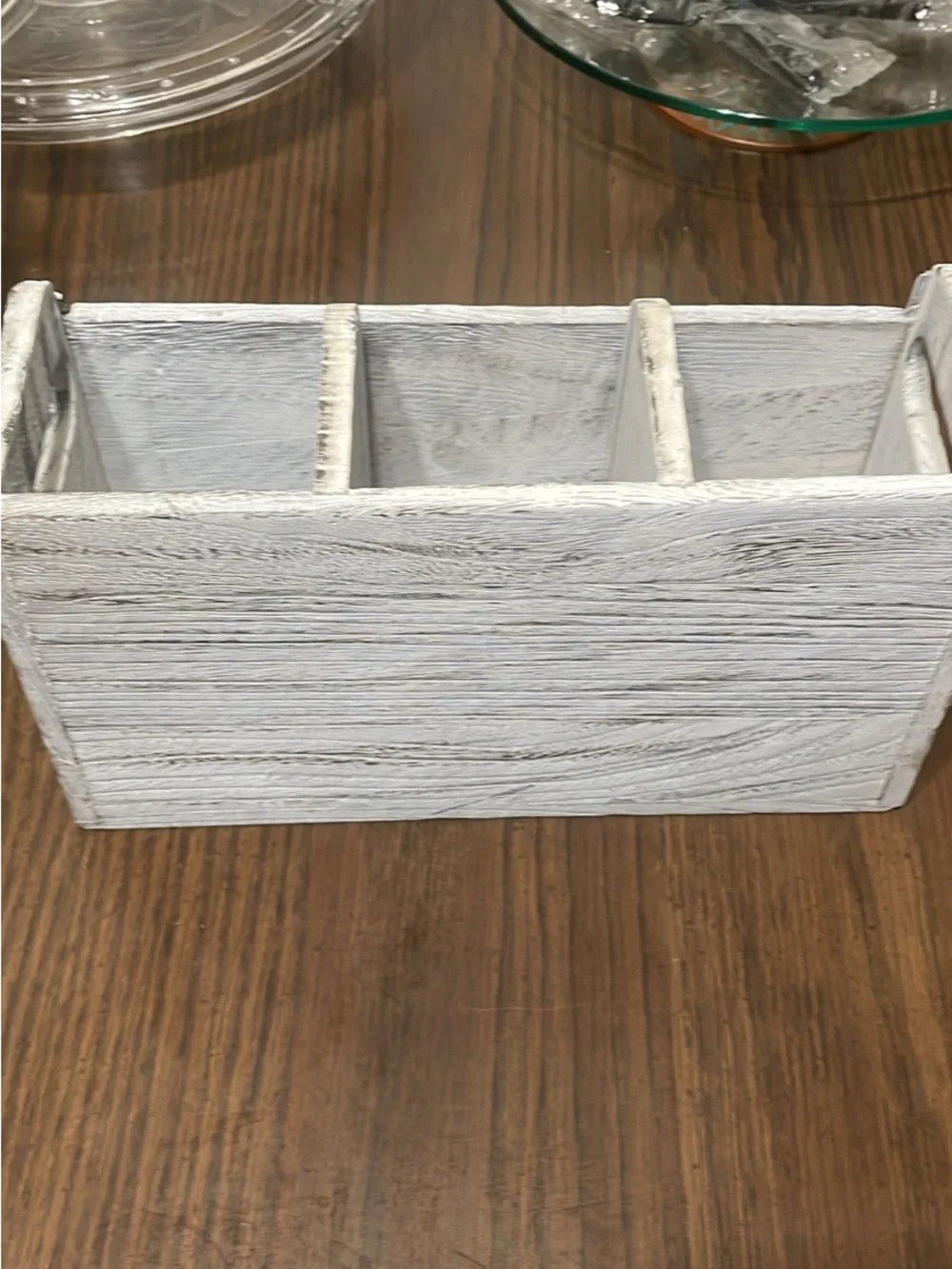 Rustic White Utensils Caddy Organizer - Kitchen Storage